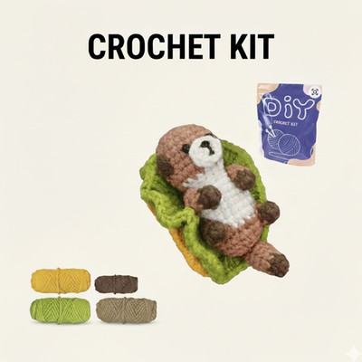 DIY Otter Crochet Kit for Beginners - Complete Amigurumi Starter Set with Easy