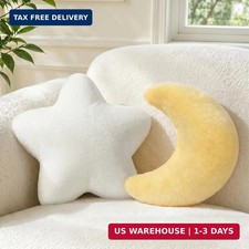 2PCS Moon Star Pillow Set, Cute Decorative Throw Pillows for Bed Couch 15.35''