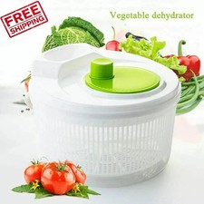 Salad Spinner Plastic Vegetable Large Veg Leaf Colander Dryer Drainer Bowl
