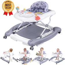 Foldable Baby 5-in-1 Activity Walker Rocker Bouncer Push Walker Toys 6-18 Months