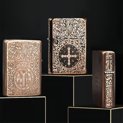 ZORRO 902 Constantine Full Copper Lighter Shell + Insert 5-Sided Deep Engraved