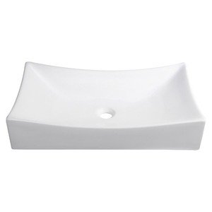 26" Vessel Sink Porcelain Ceramic Above Counter Bowl Basin Pop Up Drain Bathroom