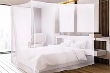 No-See-Um mesh Square Mosquito Net for Queen Size Bed 2 Openings Ne... Fast Ship