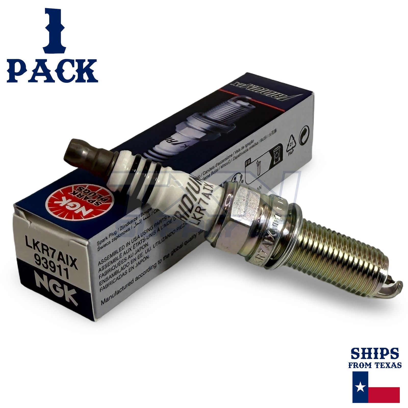 1 Pack NGK Iridium IX 93911 Spark Plugs LKR7AIX