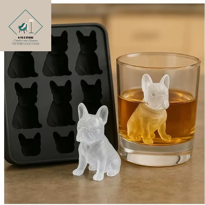 3D Dinosaur Dog Ice Cube Tray 6 Hole Ice Mold for Whiskey Cocktail Gift