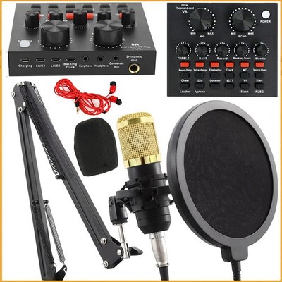 Home Studio Recording Kit Mixer Condenser Microphone Bundle for Music Podcast