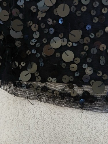 Blusa para mujer Magazine Top negra sin mangas lentejuelas transparentes mezcla de seda talla grande - Imagen 17 de 17