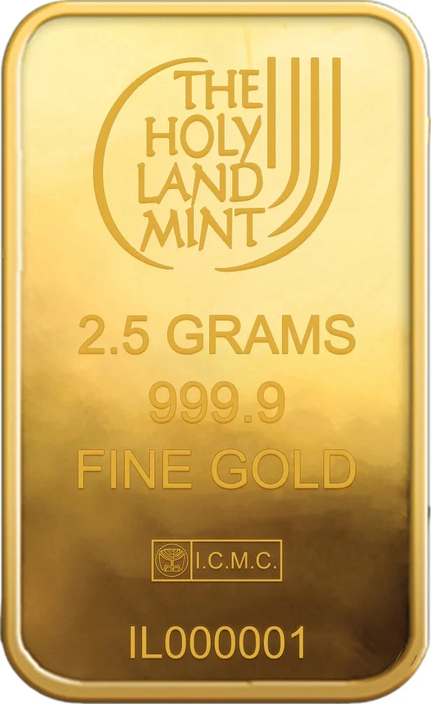 Goldbarren Friedenstaube 2,50 g 999 Gold Prägefrisch Israel