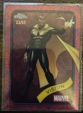 2025 Topps Chrome Marvel Blue & Red Spider Web Refractor #139 Vision /62