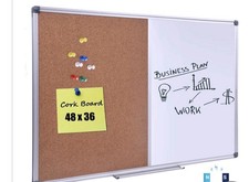 Magnetic Combination Whiteboard Cork Bulletin Board 48 X 36 Inch
