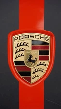 Porsche Logo Timeline Poster 12x8in Metal Sign Emblem 911 Boxter Garage Car sq