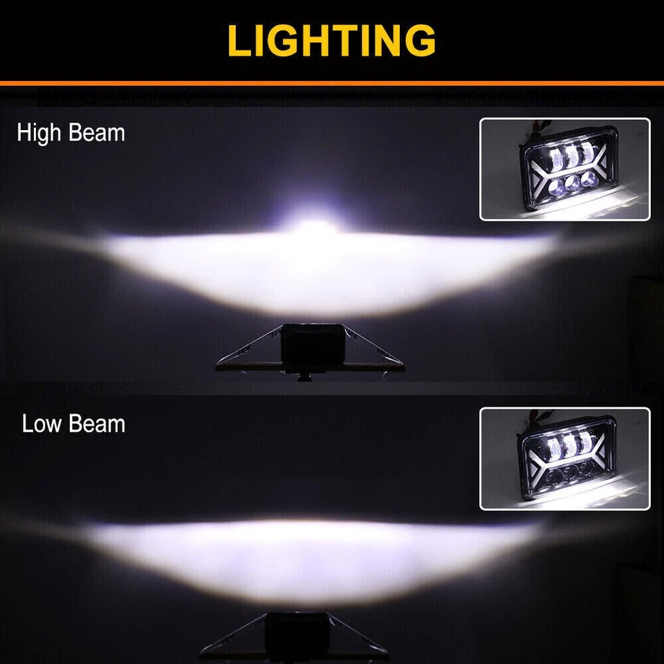 4 faros LED 4x6" lámpara de haz HI-LO para Chevy C10 K10 K5 Blazer 1981-1987 Foto 2 de 4