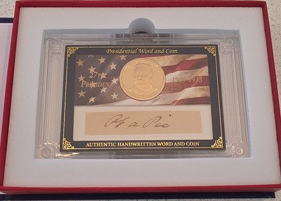 2025 AWF Potus William H. Taft Authentic Handwritten Word and Coin