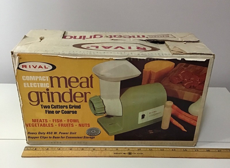 PARTS ONLY Vintage Avocado Rival Meat Grinder Model 2105 w/2 blades