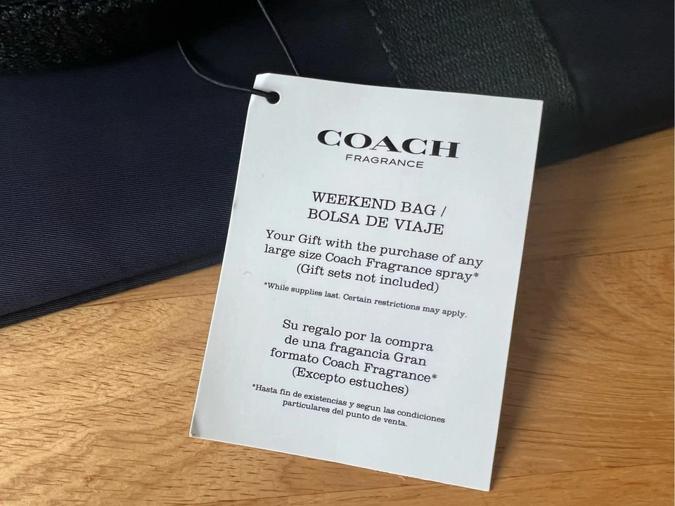Bolso de hombro de viaje COACH fragancia azul marino bolso de fin de semana Foto 2 de 4