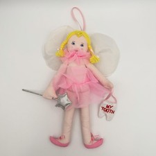 Ganz Pink Tooth Fairy Plush Doll Wand My Tooth Pocket Hanging Pillow 9"
