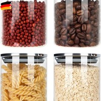 Foiiliio 400ML Vorratsdosen Glas 4Er Set Vorratsdosen Mit Edelstahl Deckel