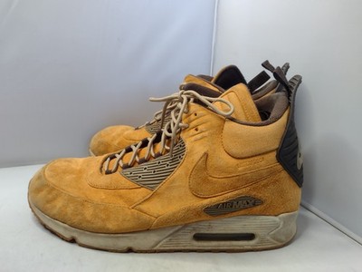 Nike Air Max 90 Sneaker Boots Winter Wheat Suede Size 15 Tan Lace Up 
