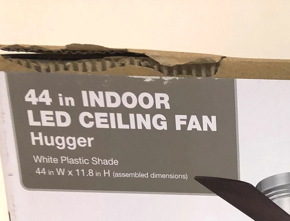 Hugger 44 in. LED Indoor Brushed Nickel Ceiling Fan with Light Kit - Image 3 of 3