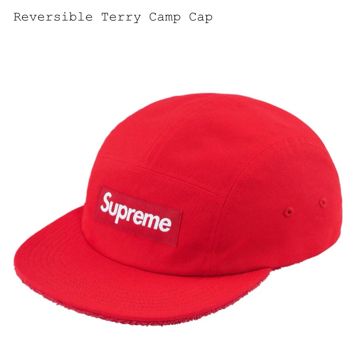 帽子 Supreme Reversible Terry Camp Cap Supreme Reversible Terry Camp Cap Black - SS25 - US
