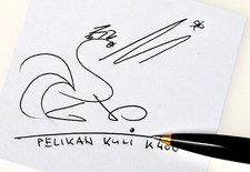 Klassischer Pelikan Druck-Kugelschreiber K400 in Schwarz/Grün/Gold.   (K48)