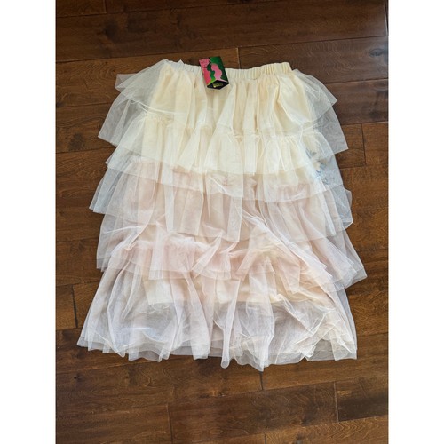 Wicked X Paul Tazewell Target Glinda Tulle Pink Tan Midi Skirt Cream Women's M - Picture 6 of 7