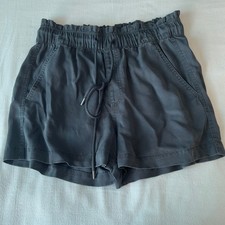 NWT LOFT Grey Lyocell Paperbag Waist Drawstring Shorts Women Sz S Small 32843675