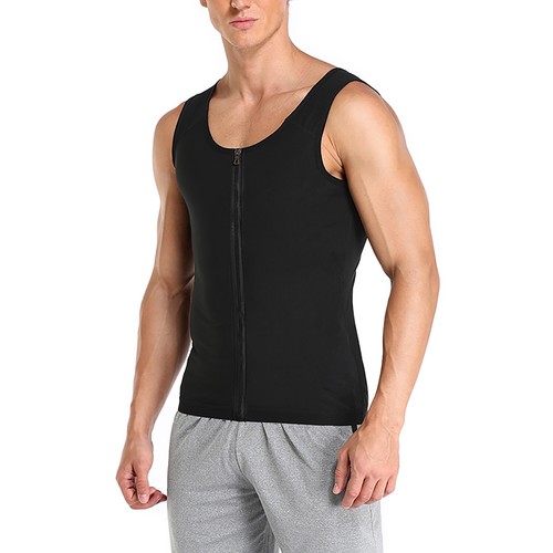 Body Shaper da uomo sudato sauna dimagrante allenatore modellante camicia palestra allenamento gilet - Foto 34 di 37