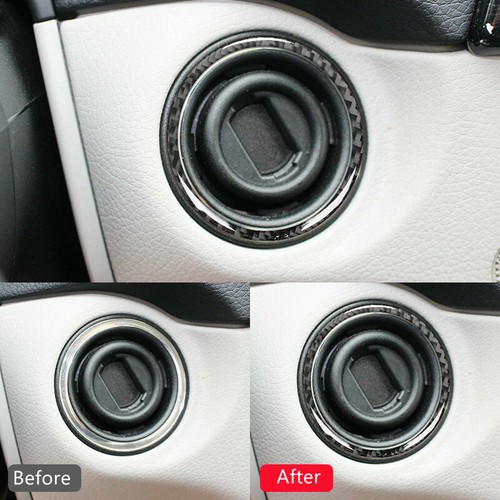 8PC Carbon Fiber Steering Wheel Set Trim For Benz C-Class W204 2007-2014 c200 - Foto 3 di 7