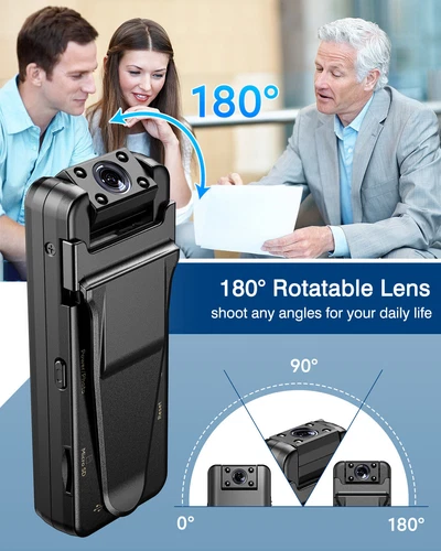 BOBLOV 64GB Mini Camera 1080P Wearable Body Camera Video Recorder Night Vision - Picture 2 of 13