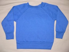 Vtg 70s 80s SPENCERS TAG SWEAT SHIRT YOUTH KIDS Sz3 USA MADE BLANK BLUE ACRYLIC