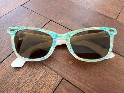 Original Vintage 1950er Cat Eye Bernsteinfarbene Gläser Sonnenbrille Kosmetik American Optical