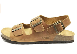 tan leather walking sandals