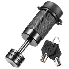 Steel Trailer Tongue Tow Ball Coupler Lock 1/4-Inch Pin Diameter fits 7/8" Wide