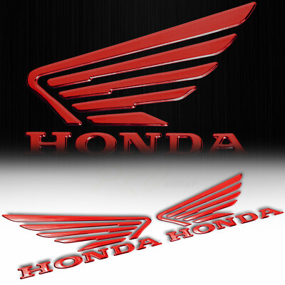Pair 3 5 3d Fender Fairing Tank Wing Logo Emblem Sticker For Honda Chromed Red Ebay Pair 3 5 3d Fender Fairing Tank Wing Logo Emblem Sticker For Honda Chromed Red Ebay