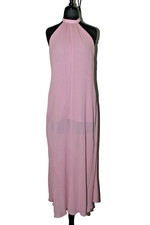 Reformation Halter Neck Dress Lavender Pink Maxi See Through size XS/S