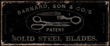 Antique Barnard, Son & Co's Patent Nickel Plated Solid Steel Shears Box 1864