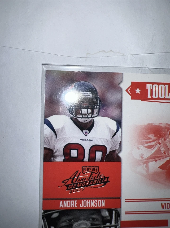 2007 Playoff Absolute Memorabilia Tools of the Trade Red /100 Andre Johnson HOF - Image 3 of 4