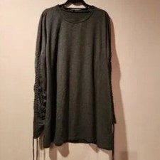 FASHION NOVA gray ruched sleeve with tie adjustments tunic size 3XL