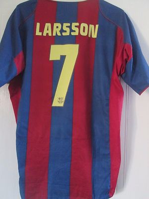 Barcelona Larsson 7 2004-2005 Home Football Shirt Size XL /41314