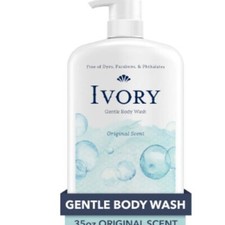 1 Pack Ivory Mild Gentle Body Wash, Original Scent, 35 oz, Contains Vitamins