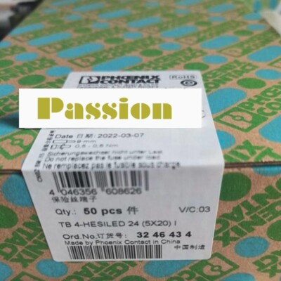 50PC/box NEW FOR PHOENIX CONTACT TB 4-HESILED 24(5X20)I 3246434 Fuse terminal