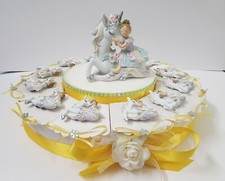 TORTA BOMBONIERA UNICORNO CON FATINE da 12 fette BATTESIMO COMUNIONE CRESIMA 