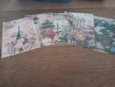 5X NOSTALGIC/VINTAGE SHEETS FOR SCRAPBOOKING/JOURNALS NEW CIRCA 13X9CM (VIN1524)