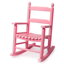 Durable Child's Wood Porch Rocker Outdoor Indoor Rocking Chair for 3-8 Years Old