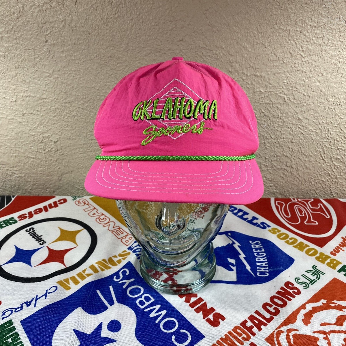 Oklahoma Sooners Neon Pink Rope Trucker Hat VTG Leather Strap | eBay