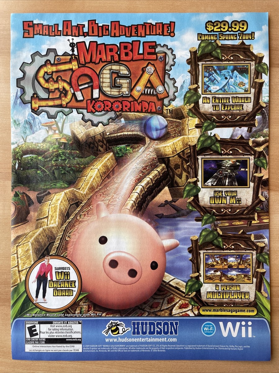 2009 Marble Saga Kororinpa Nintendo Wii Video Game Print Ad Paper  Advertising