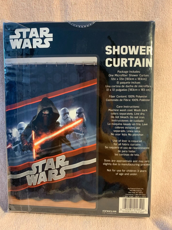 Nuevo Disney Jay Franco & Sons STAR WARS Tela Cortina de Ducha 72"x72" Rojo/Negro Foto 3 de 4