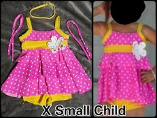 Pink Yellow Polka Dot Dance Costume Weissman XSC X Small Child
