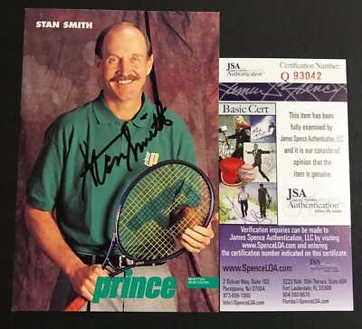 Stan Smith Signed Prince Promotional Postcard Grand Slam Wimbledon